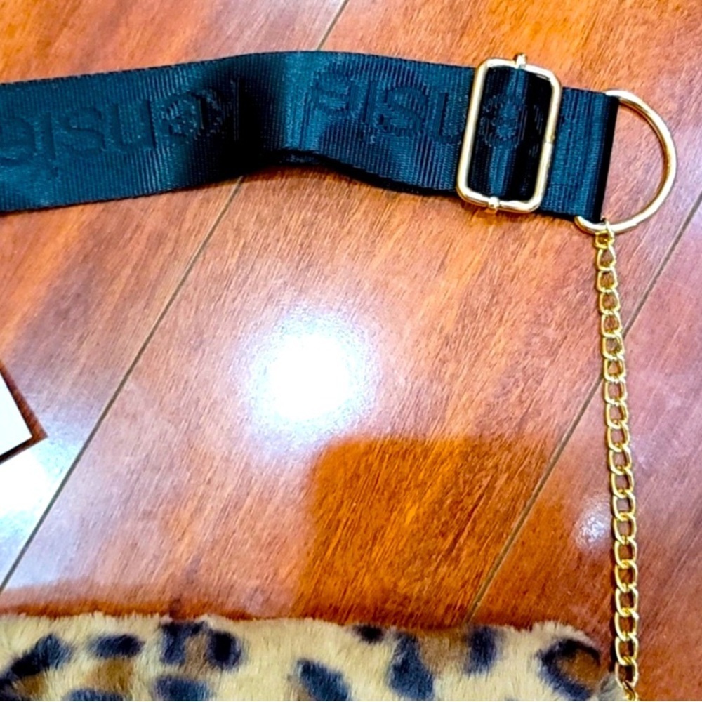 Leopard Faux Fur Belt Bag Crossbody w/Small Detachable Change Purse, NWT - Picture 9 of 10